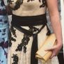 Nude/Gold & Black Lace dress Image 7