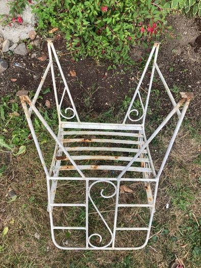 Vintage Wrought Iron Garden Set with Bench and 2 Armchairs (Restoration Project)