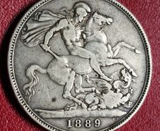 1889 Queen Victoria Silver Crown coin