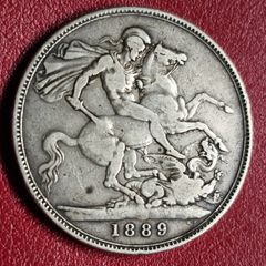 1889 Queen Victoria Silver Crown coin