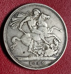 1889 Queen Victoria Silver Crown coin