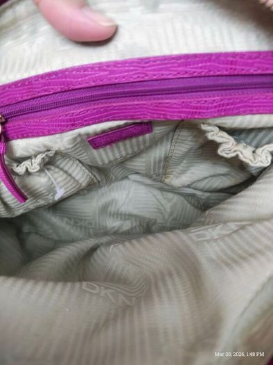 Rare vintage dkny Purple Snake Print Bag Y2K McBling Satchel