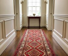 Colourful Persian Hamadan Hand Knotted Runner Rug Carpet