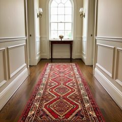Colourful Persian Hamadan Hand Knotted Runner Rug Carpet