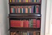 large collection vintage antiquarian books. 4 complete shelves.