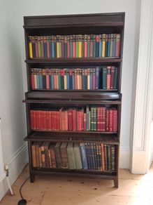 large collection vintage antiquarian books. 4 complete shelves.