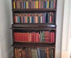 large collection vintage antiquarian books. 4 complete shelves.