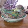 Antique Chinese Tureen Famille Verte Porcelain Duck Image 8