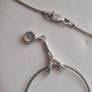 Necklace sterling silver with sparkle stone pendant Image 7