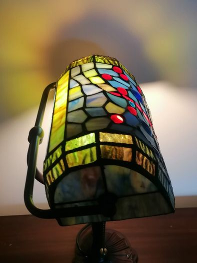New Tiffany Bankers Lamp  Dragonfly Stained Glass