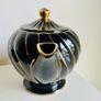 Vintage Sadler England Black and Gold Swirl Tea Set Teapot, Sugar Bowl and Milk Jug Image 3