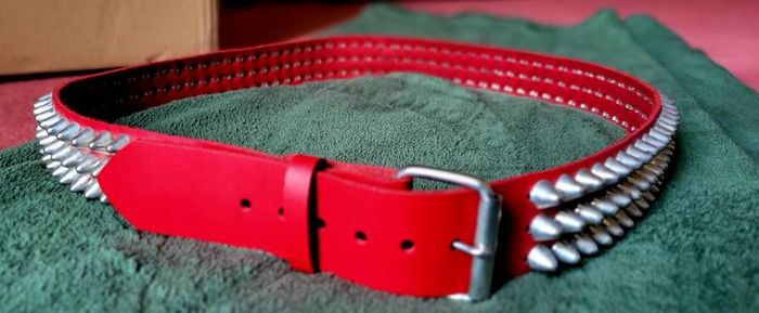 Studded leather belt