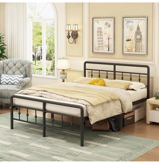 King Size Bed Frame with Victorian Headboard and Footboard