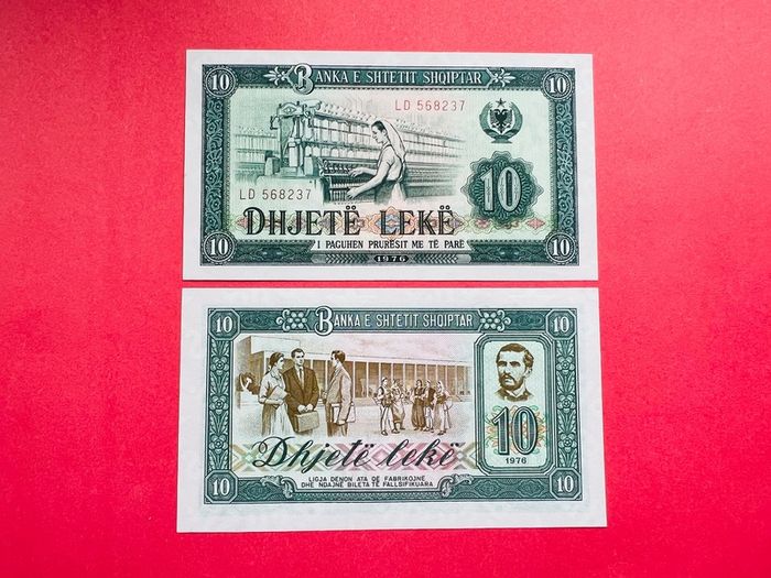 Albania   10  LEKE   1976   Pick  43a     ( Uncirculated )