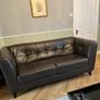 3 & 2 seater brown Italian leather sofas Image 2
