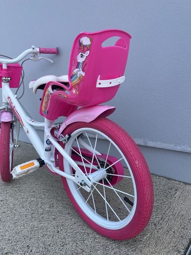 Girls 16" Unicorn Bike with stabilisers, by Dino Bikes