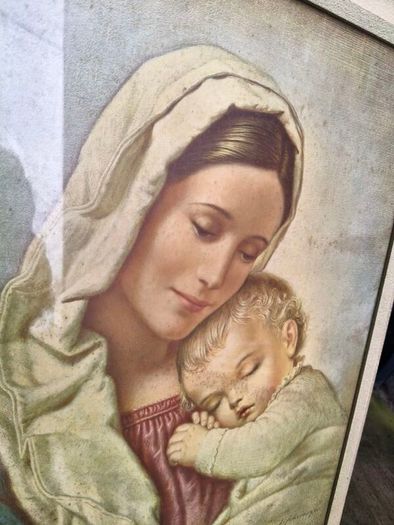 Vintage Madonna &Child Framed Picture