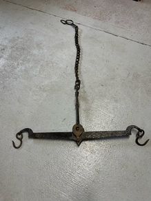 Antique wrought iron balance scales