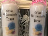 Personalised communion candles