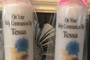 Personalised communion candles