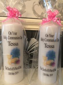 Personalised communion candles