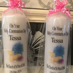 Personalised communion candles