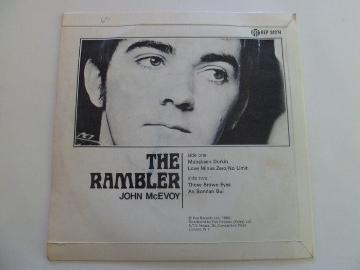 Johnny Mcevoy The Rambler Muirsheen Durkin 1966 E.p. Irish Pressing 45 Rpm Picture Sleeve