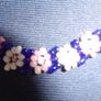Beaded Pink/Navy/White Necklace for Sale Image 2