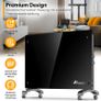 Glass Convector Electric Heater 1500W  Black or White  Wall or Free-Standing Image 3