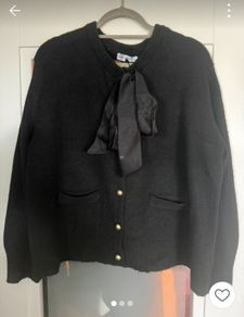Gallery black cardigan bow xl