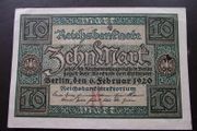 Germany. Reichsbanknote. 10 Mark (6.2.1920) Nice Condition!