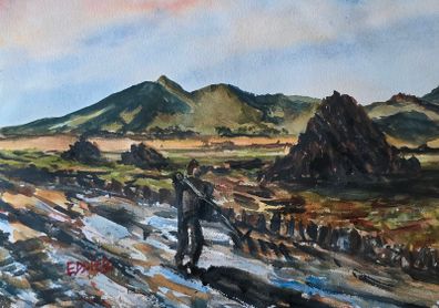 bog man watercolour