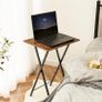 Side Table 2 Set, Folding Tables, TV Tray Table, Snack Table for Eating, Small Sofa End Laptop Drinks Coffee Table for Small Space, Living Room, Industrial, Metal Frame, Rustic Brown (FREE POSTAGE) Image 3