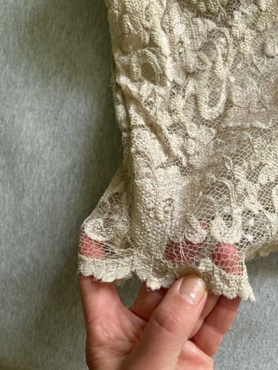 Cream lace dress with cut out back