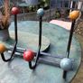 original 1960 s coat Hooks with coloured wooden balls Image 3