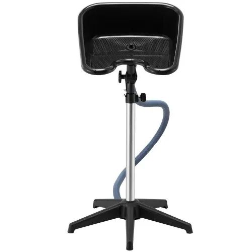 Portable Shampoo Bowl, Shampoo Sink with Adjustable Height & Angle, Salon Hair Wash Sink with Drain Hose and Star-Shaped Support Base