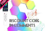 Hexagon LED Lights 8 Pack Hex Wall Light RGB Gaming Panels Hexagonal Smart Lighting Panel Sync to Music for Room Bar Gaming Setup Bedroom