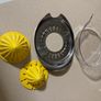 Citrus press Fruit press 2 parts stainless steel with yellow plastic Image 2