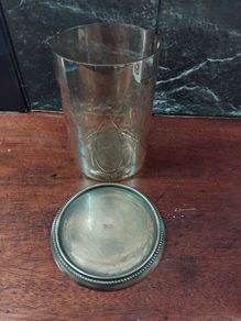 Glass Vase on brass stand