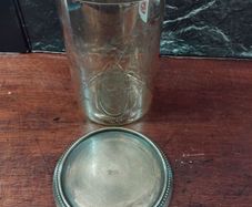 Glass Vase on brass stand