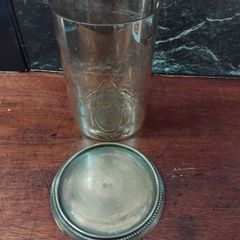 Glass Vase on brass stand