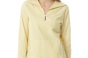 Striped chambray blouse yellow