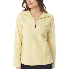 Striped chambray blouse yellow