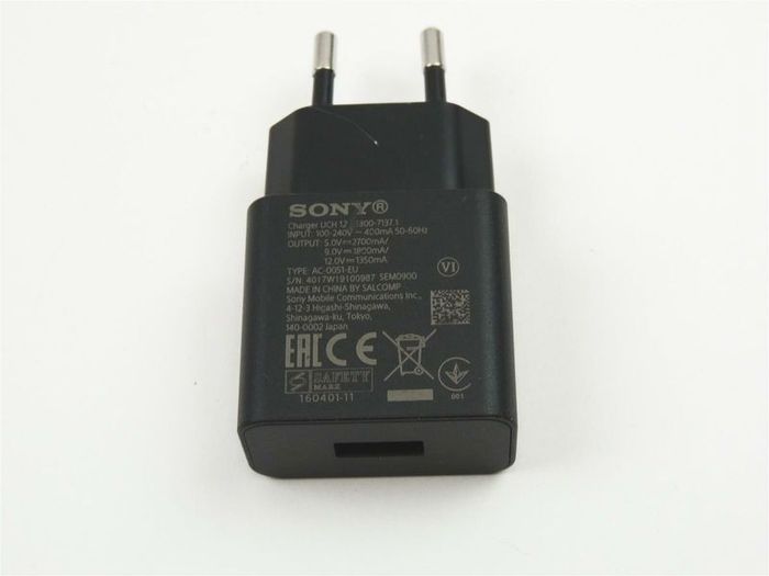 Sony USB A Europlug Travel Charger Mobile Phone Charging Wall Plug Adaptor
