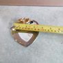 Silver harte shaped Pearl and Jewelry tray or plate with tow gold sowan. Image 3
