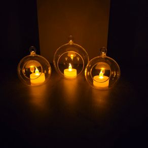 Trio of hanging tea light holders