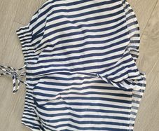 stripped navy shorts reduced