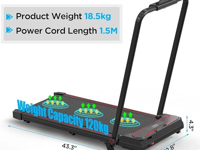 Folding Treadmill with 8% Incline, 3 In 1 Under Desk Walking Pad for Home and Office, 3 Adjustable Incline,1-12 KM/H, Portable Treadmill with LED Display, Remote Control,Installation Free