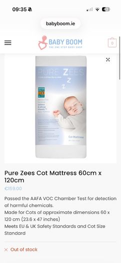 baby cot and mattress