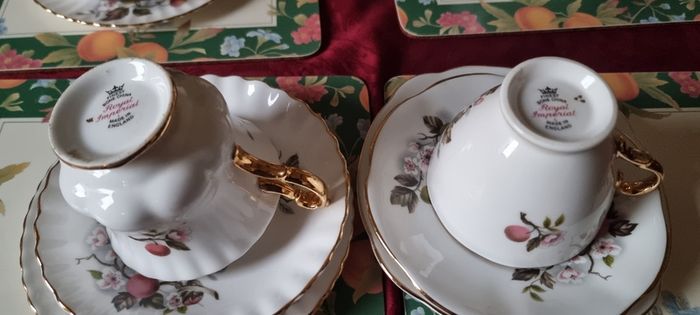 47 Piece Royal Imperial Bone China Tea Set With Mixed Fruit Garden Collection For 10 Person Setting